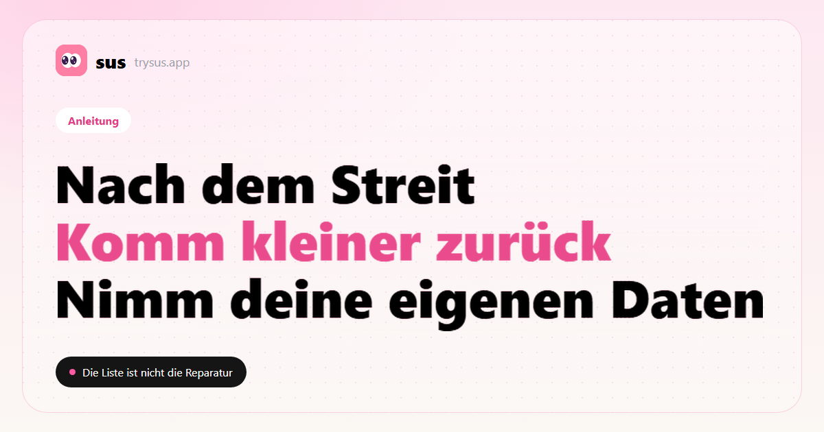 SUS-Cover: So reparierst du einen Streit über ein Instagram-Follow. Anleitung.