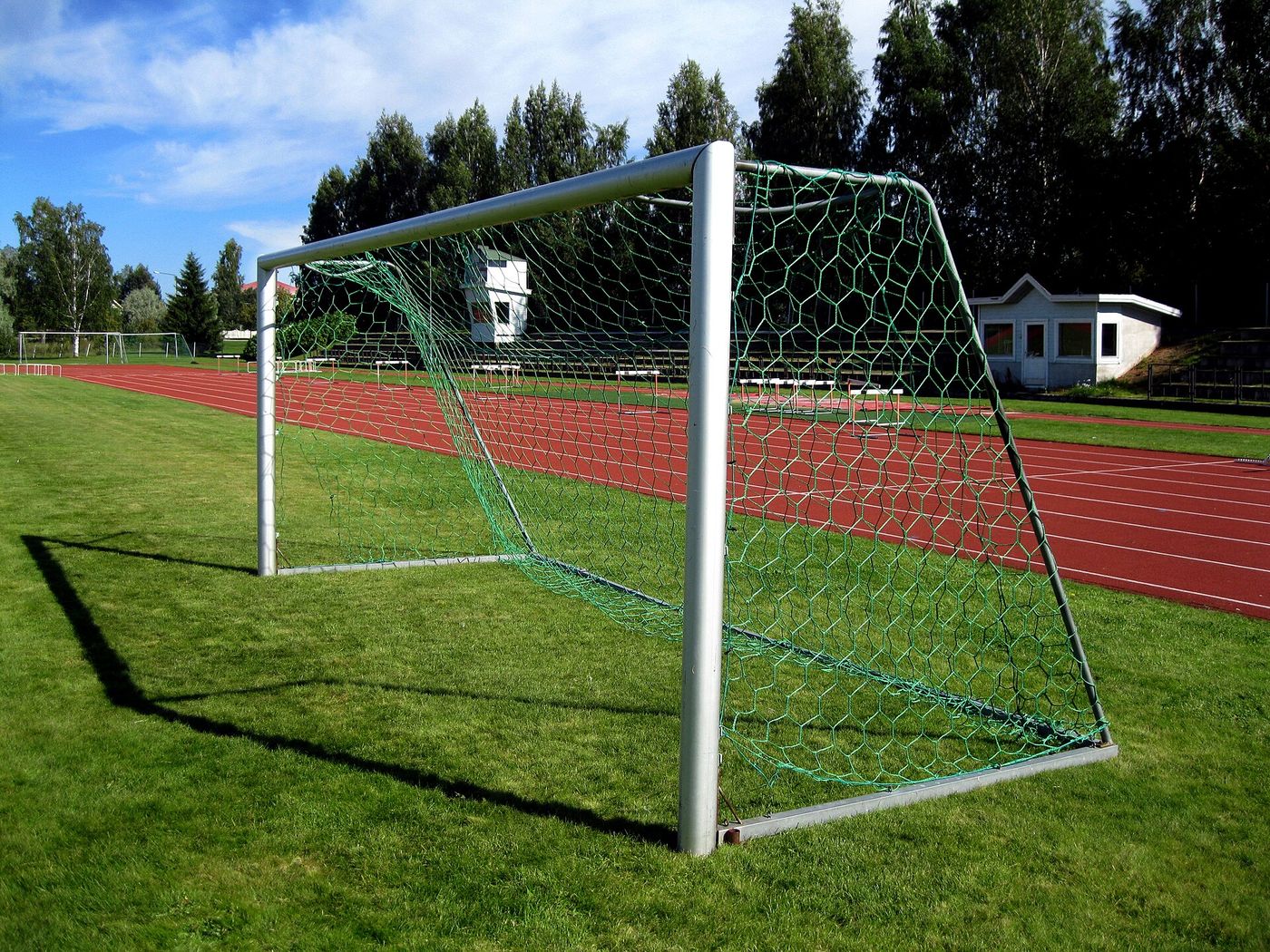 Football goal on a grass pitch, illustrating Kenya's FIFA ranking