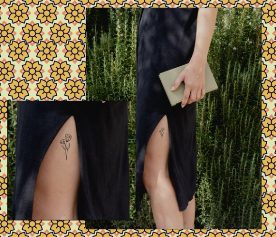 flower tattoo on thigh