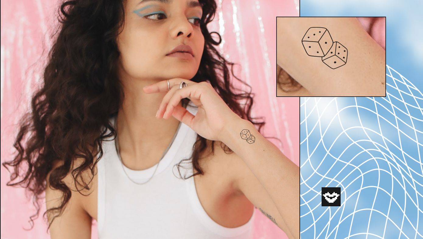 dice tattoo on wrist