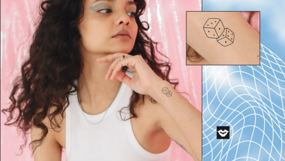 dice tattoo on wrist