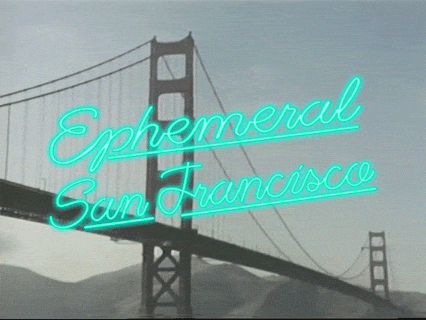 neon light San Francisco over golden gate bridge