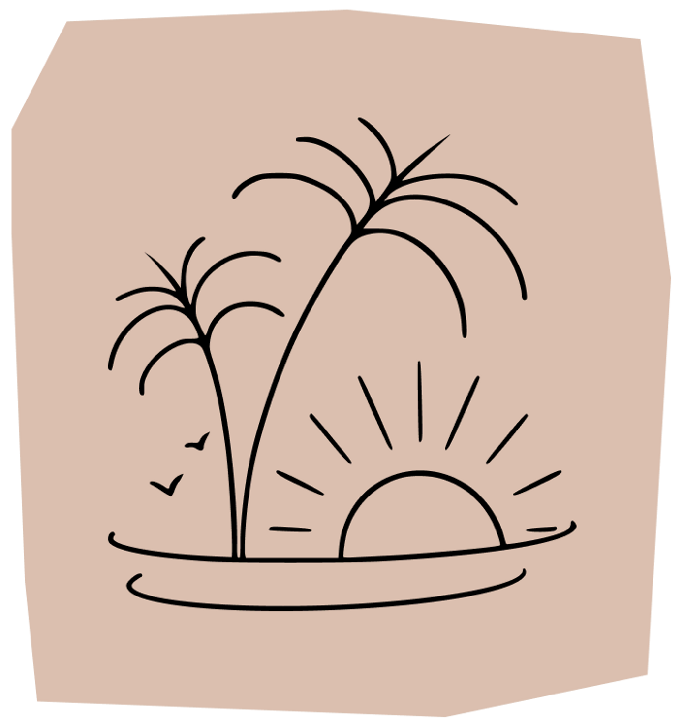 beach palm ocean tattoo