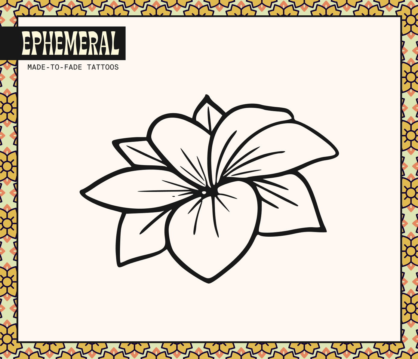 magnolia flower tattoo flash design