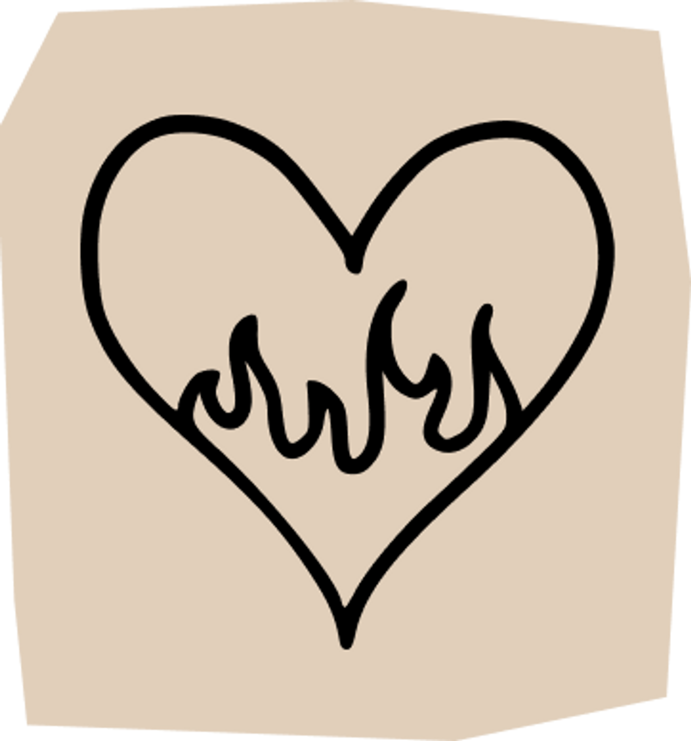 fire heart tattoo design