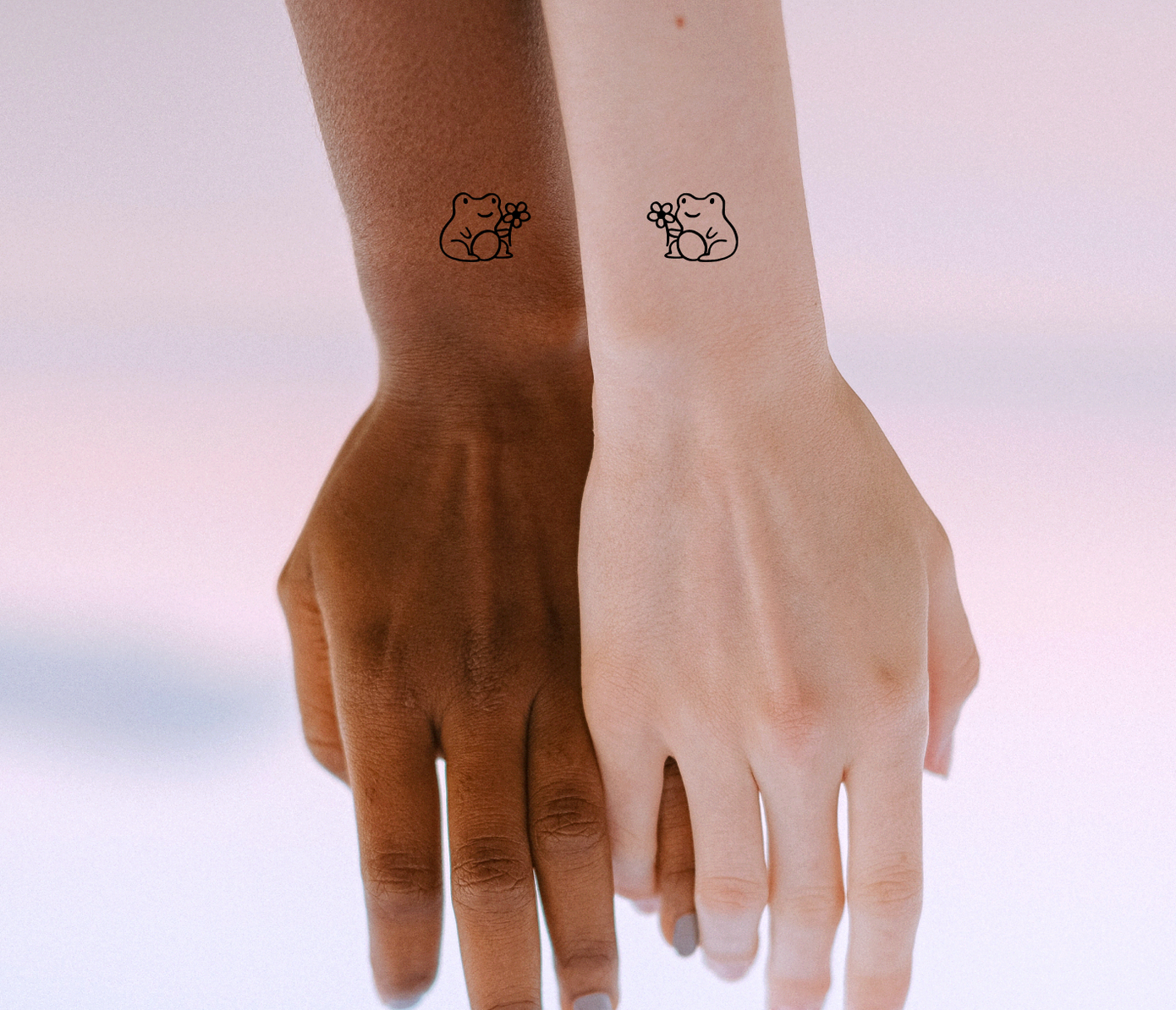 quirky frog tattoo matching set