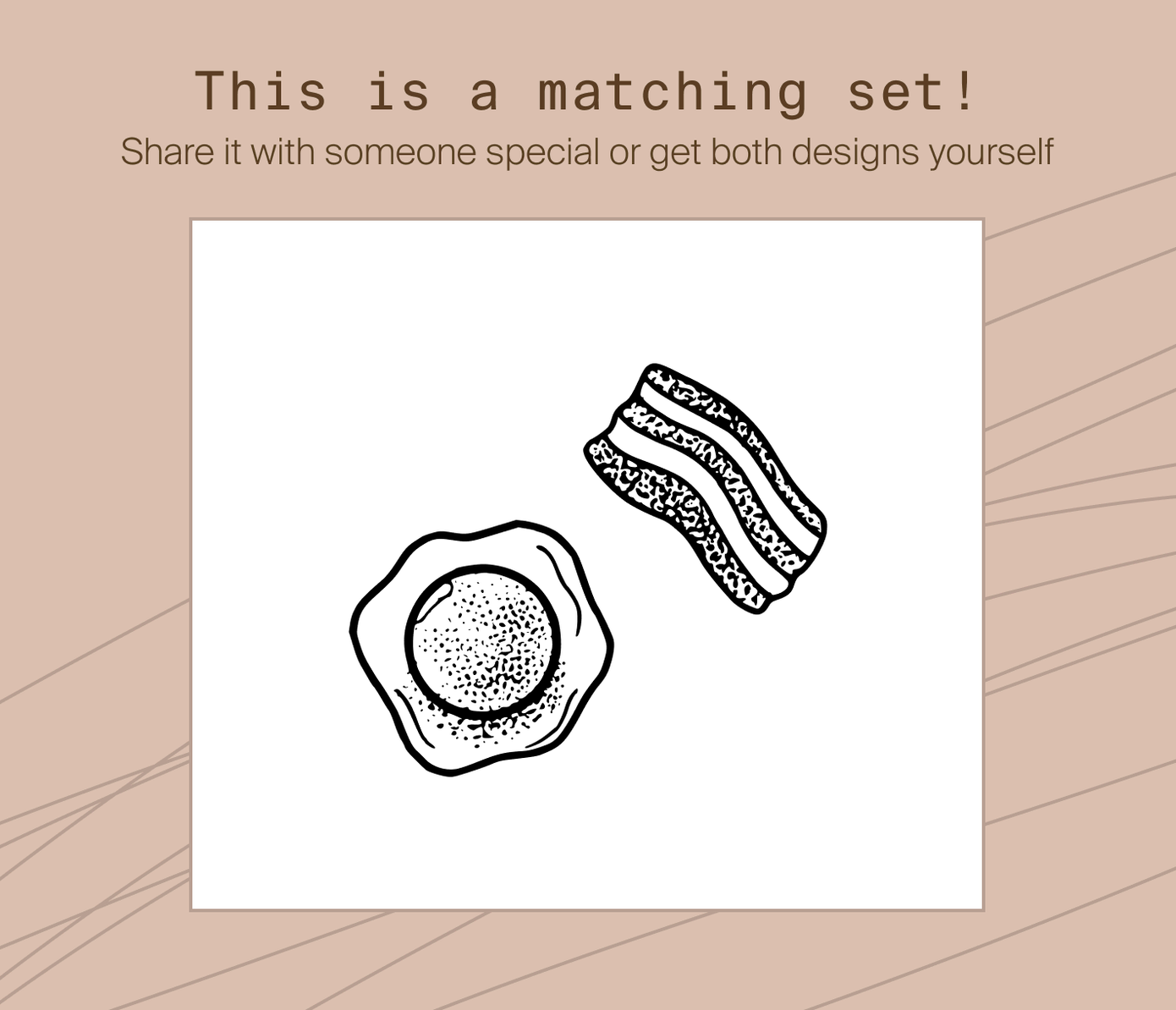 eggs and bacon tattoo set