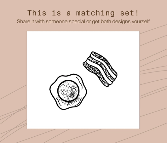 eggs and bacon tattoo set