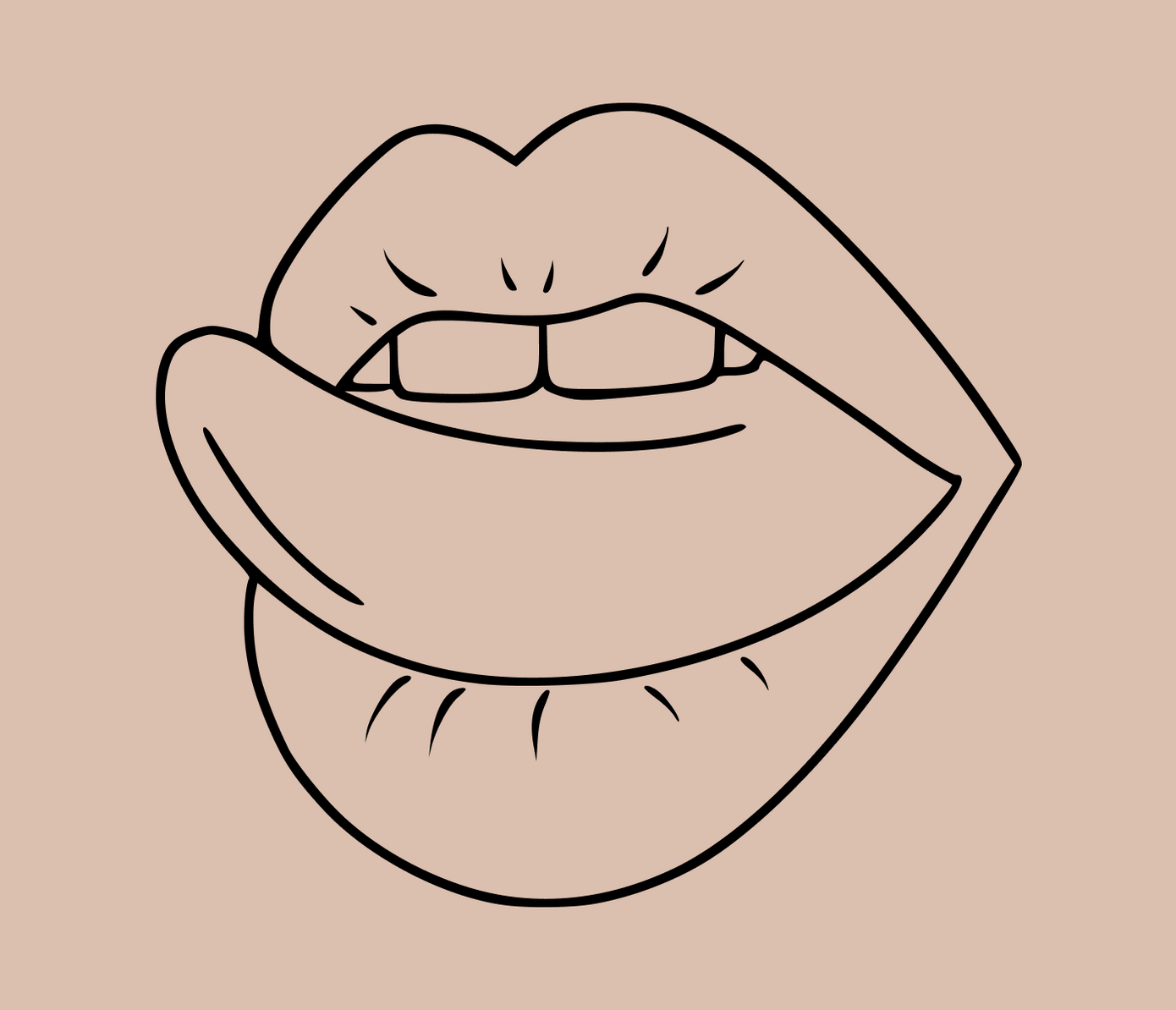 tongue licking lips tattoo design