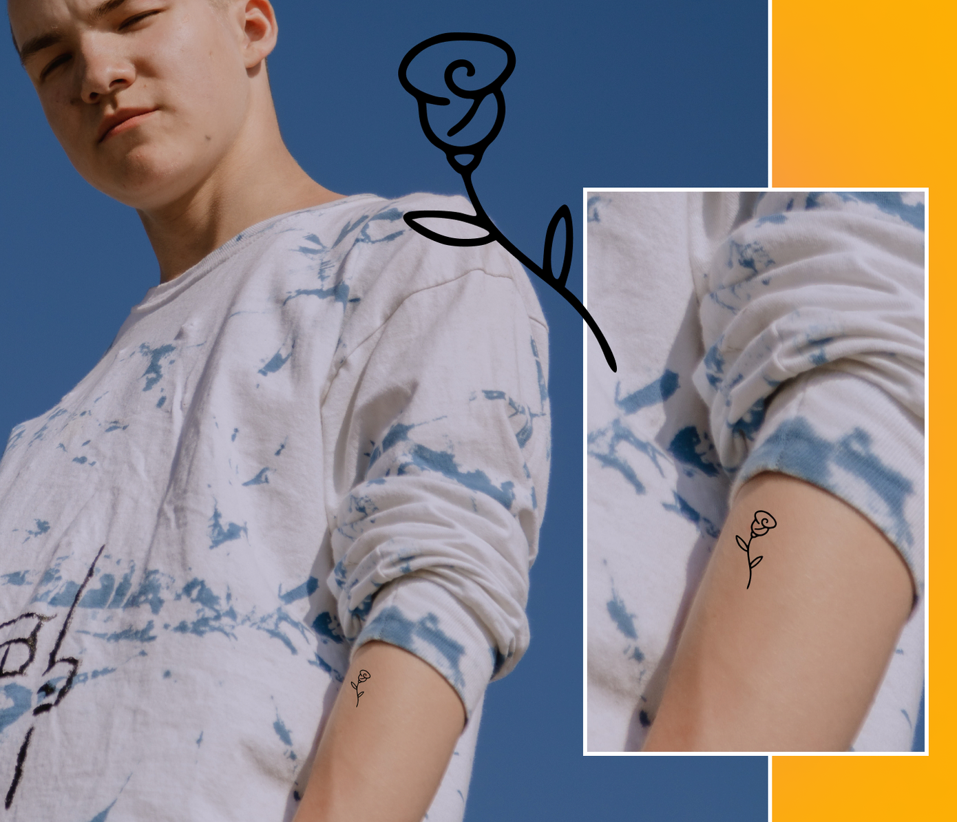 rose tattoo on arm