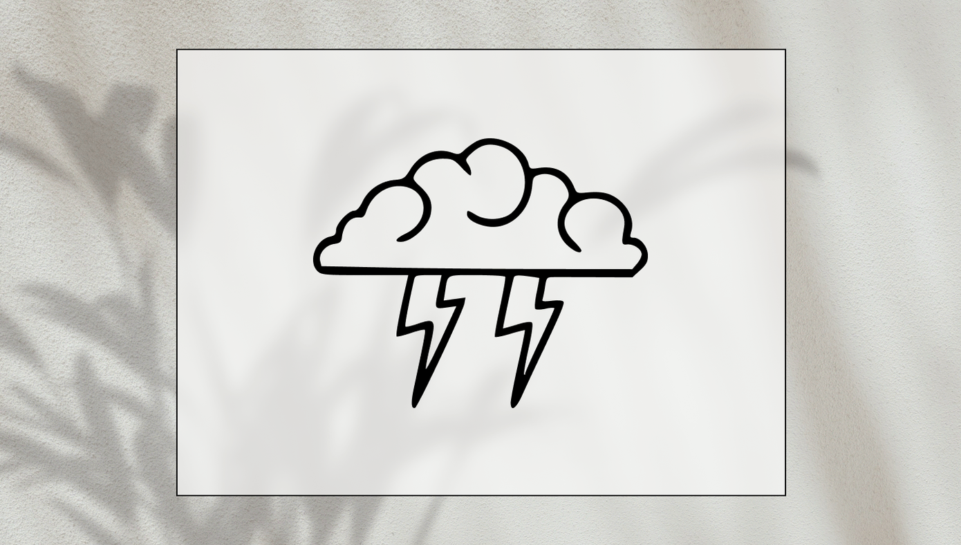 cloud and lightning flash tattoo design