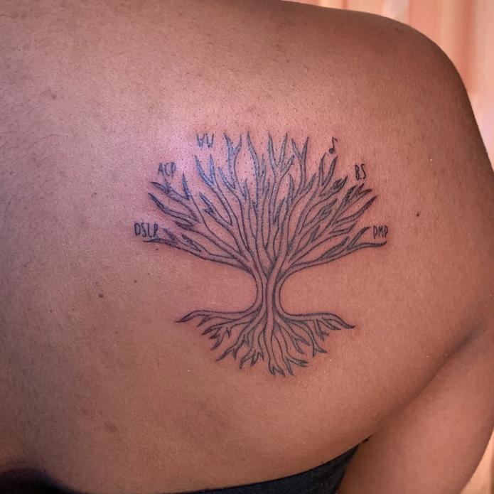 custom temporary tattoo design of a tree