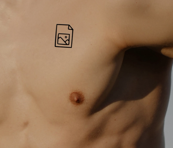 jpeg icon tattoo on chest