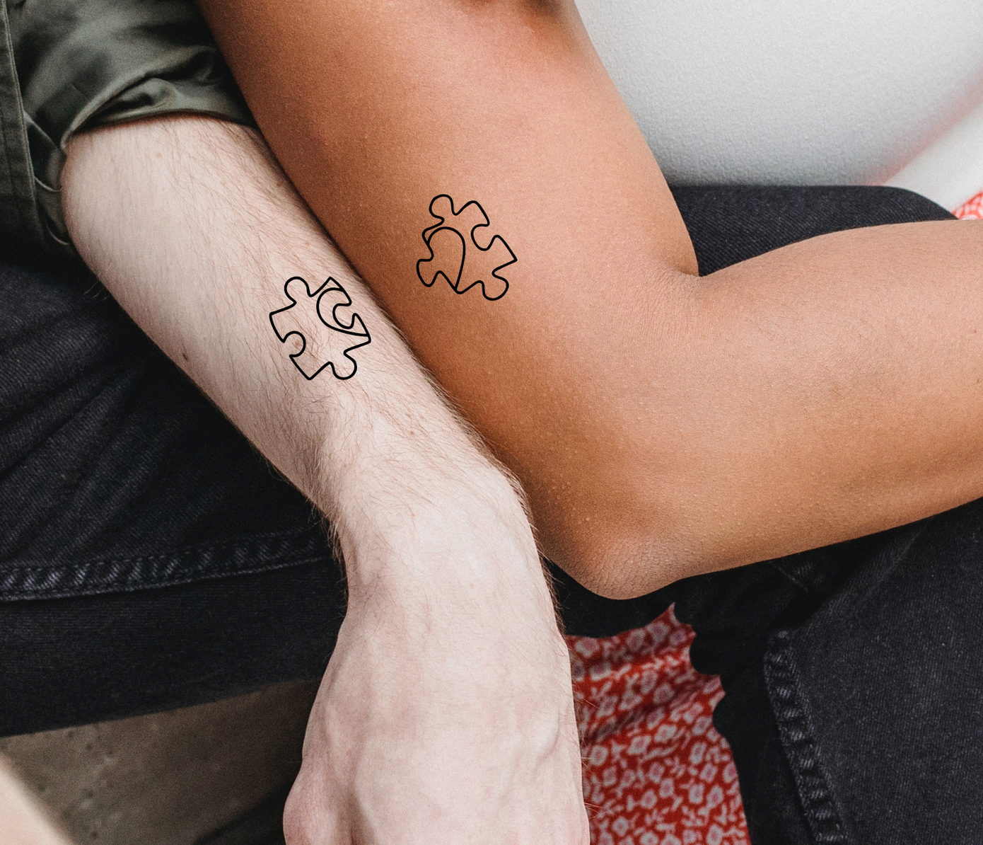 matching puzzle piece tattoos