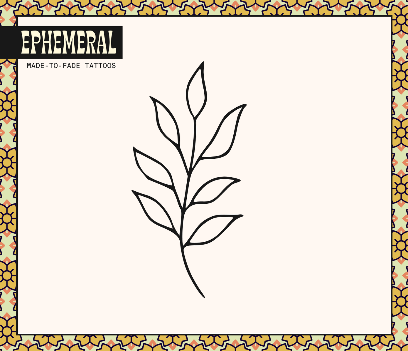 minimal fine line vine leaf tattoo