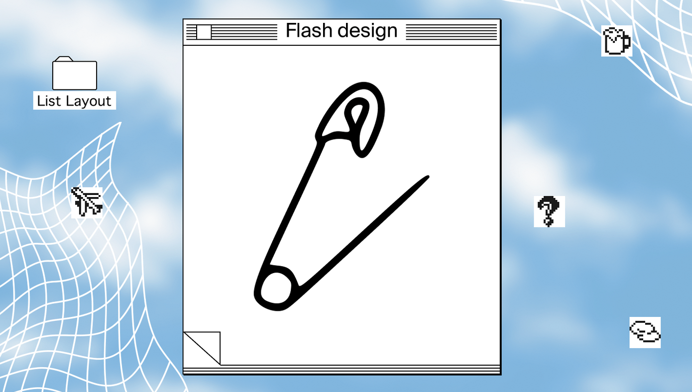 flash design tattoo safety pin