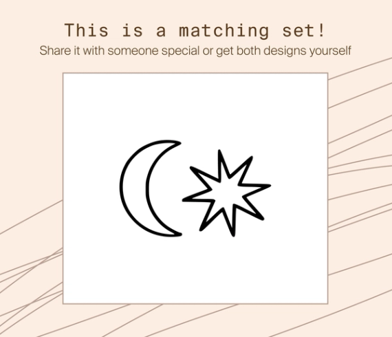 crescent moon and starburst tattoos