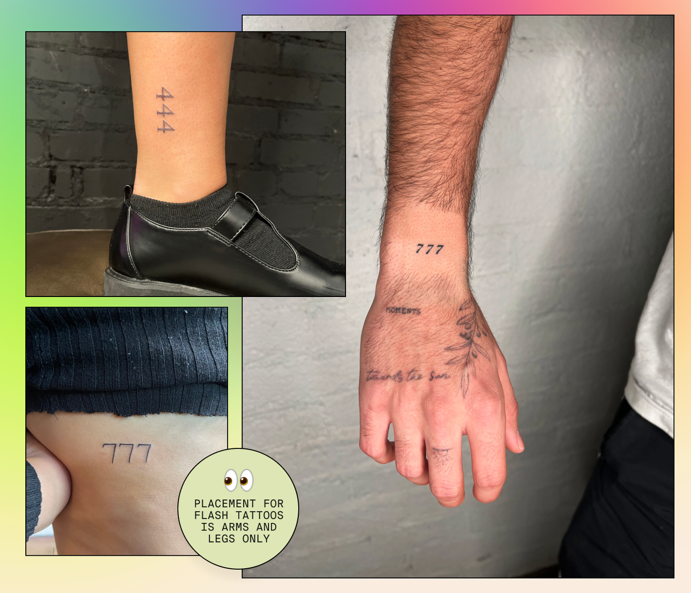 placement ideas for angel number tattoos