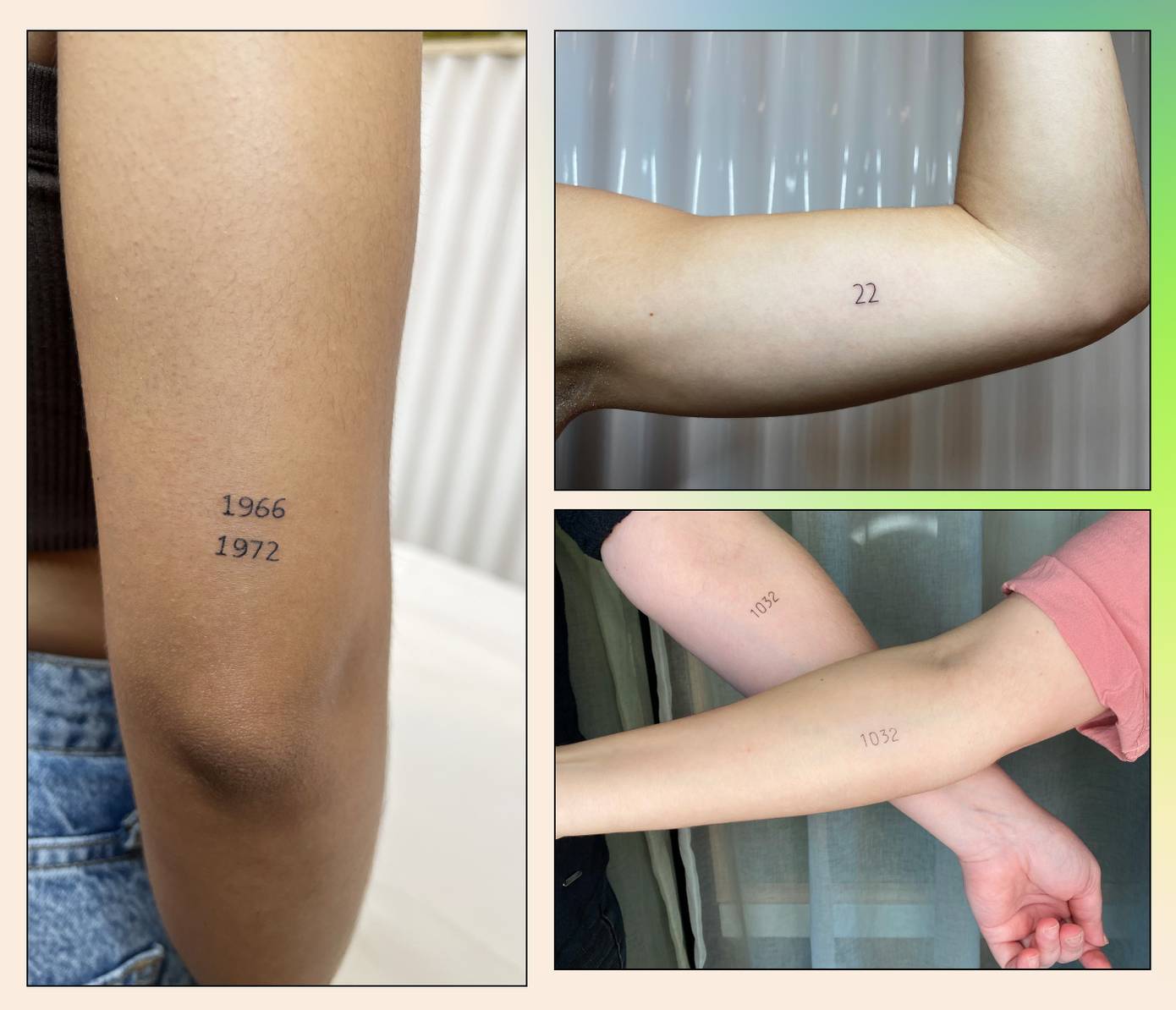 tiny number tattoos