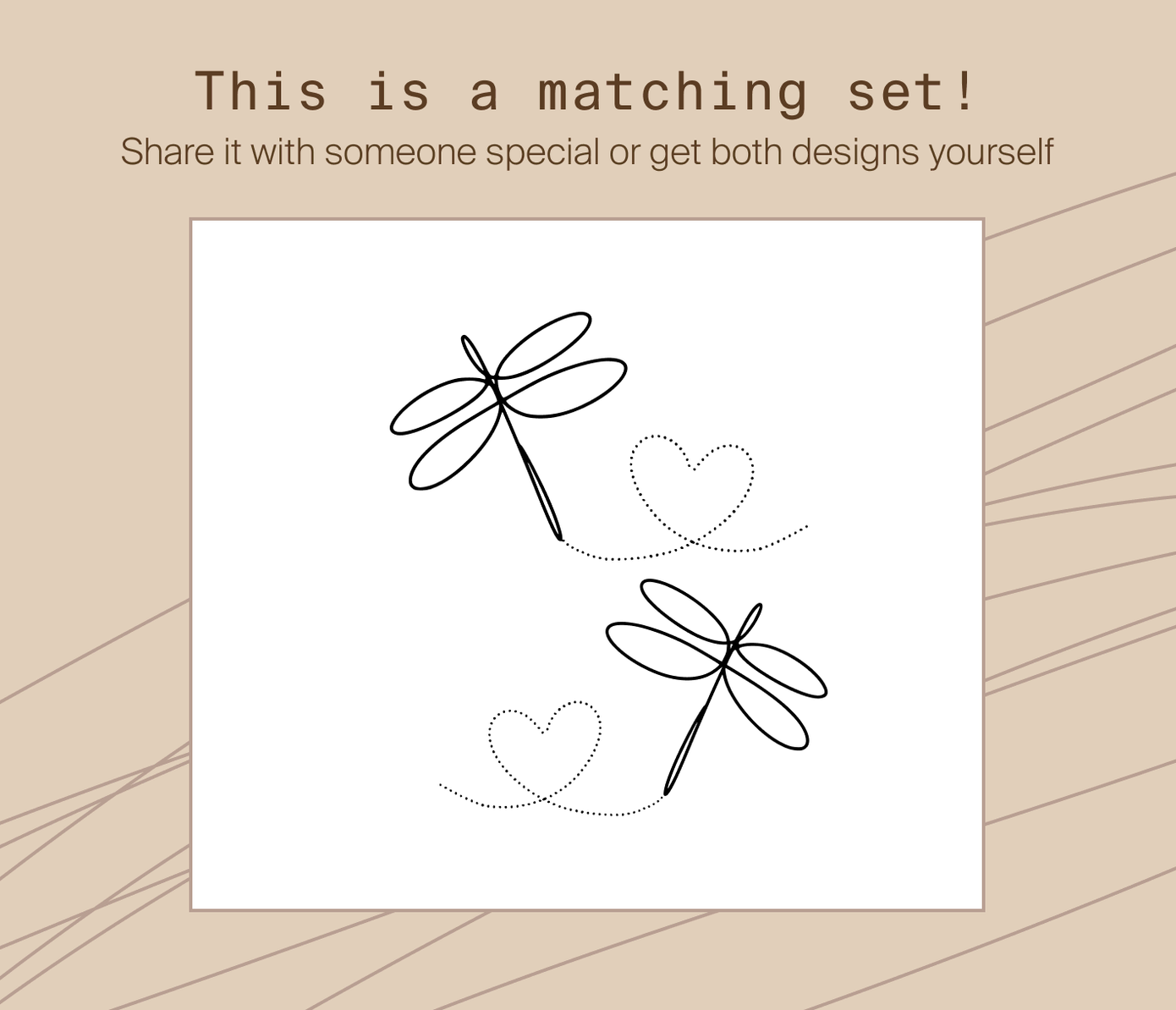 matching set of dragonflies tattoos