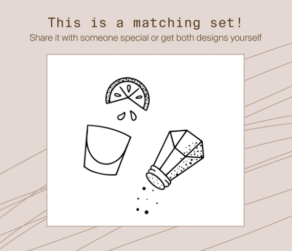 tequila shot tattoo design
