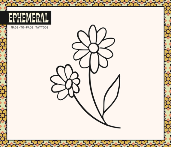 two daisies flash tattoo design