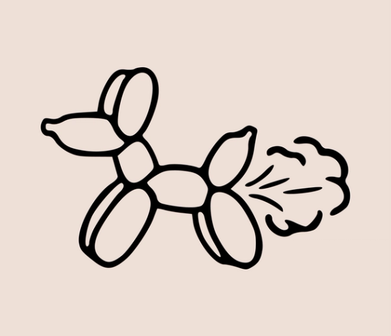 balloon animal dog flash tattoo design