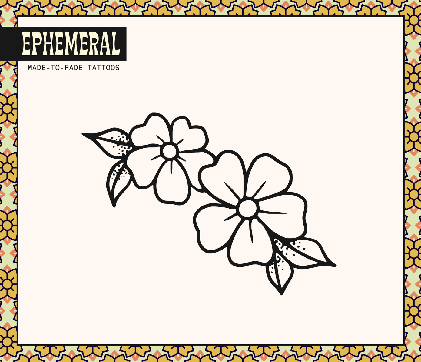 traditional flower flash tattoo design