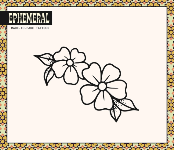 traditional flower flash tattoo design