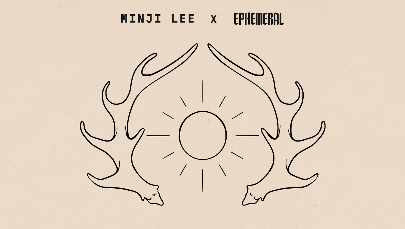 sun and antlers tattoo design