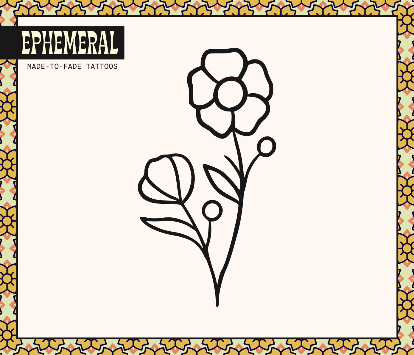 whimsy flower tattoo design