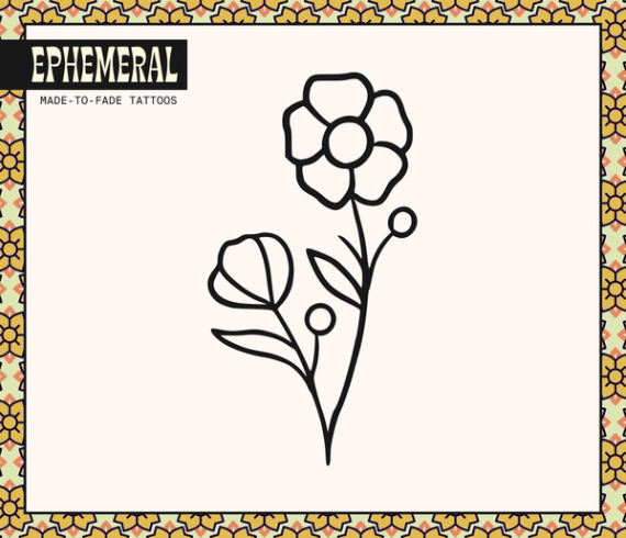 whimsy flower tattoo design