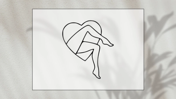 pinup legs in heart tattoo design