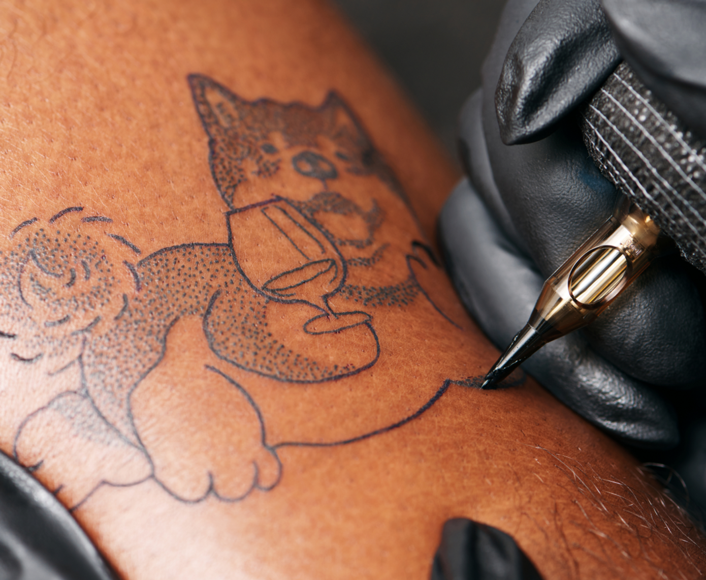 ephemeral dog tattoo