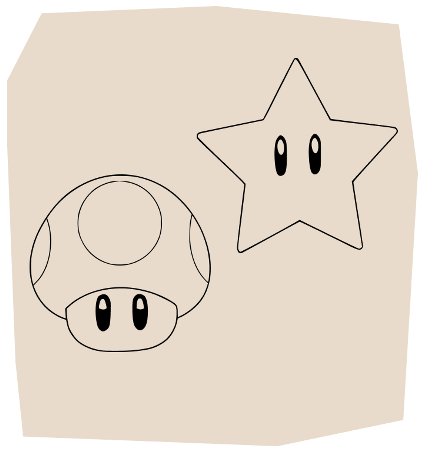 super mushroom and super star matching tattoos