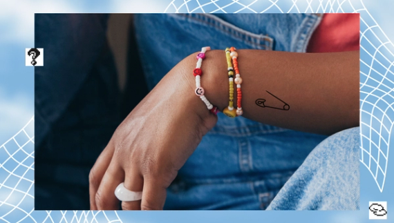 safety pin flash tattoo example