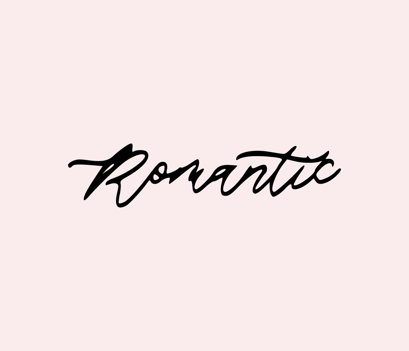 romantic script tattoo design