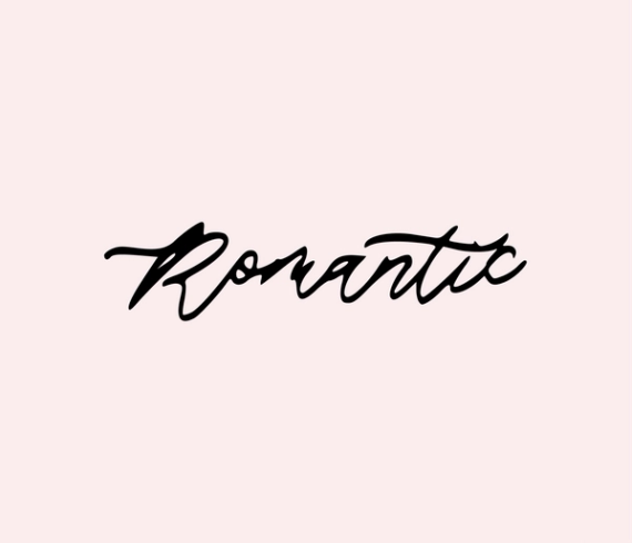 romantic script tattoo design
