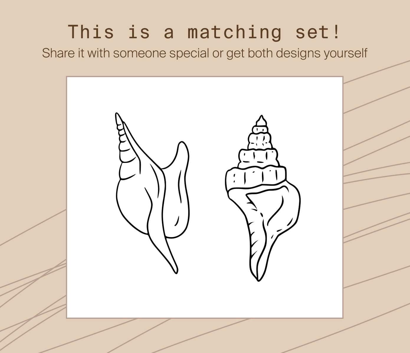 matching sea shell tattoo designs
