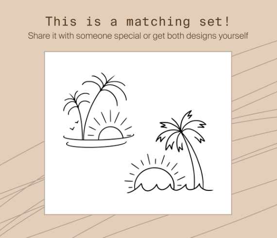 matching tattoo designs for the beach