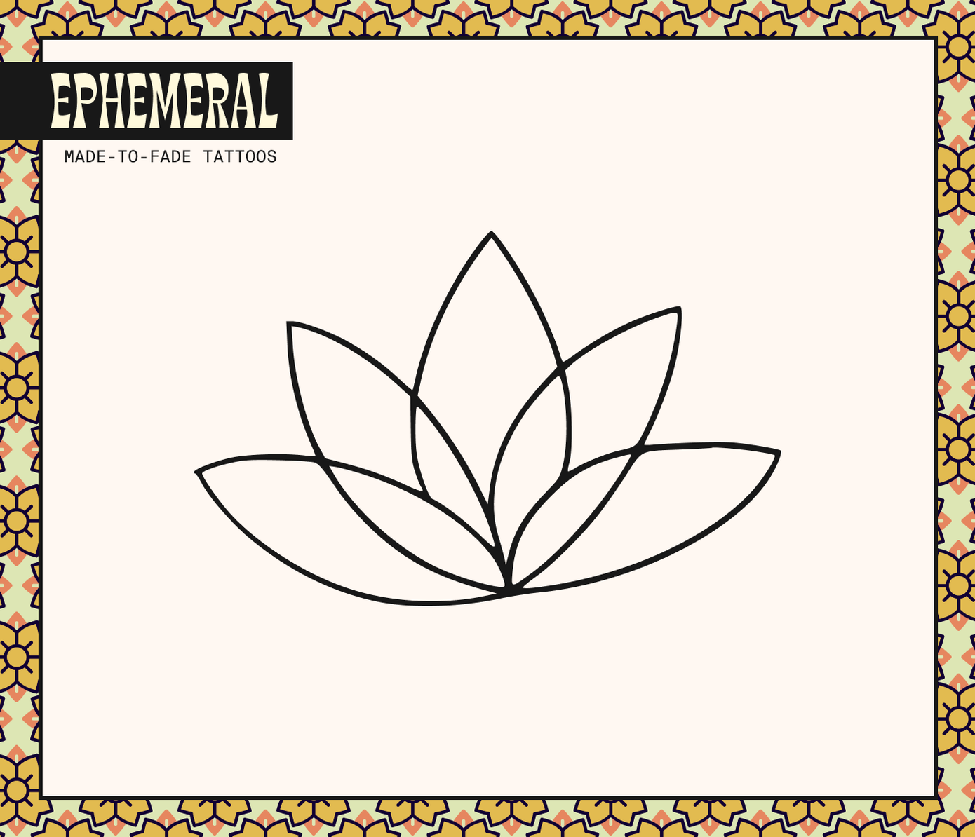 simple lines flower tattoo design