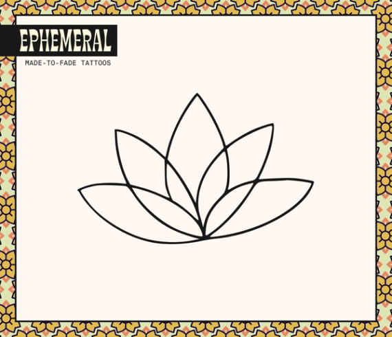 simple lines flower tattoo design