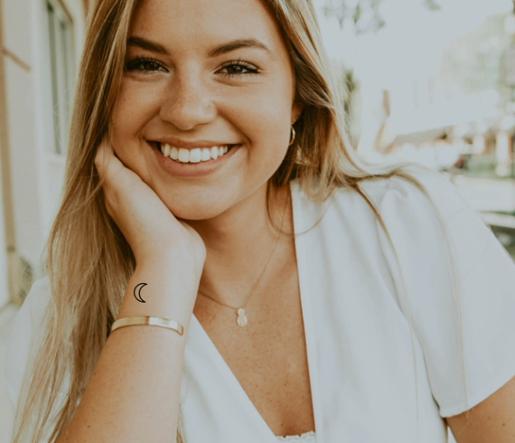 moon tattoo on wrist