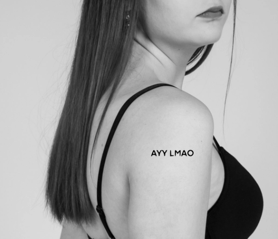 ayy lmao joke tattoo