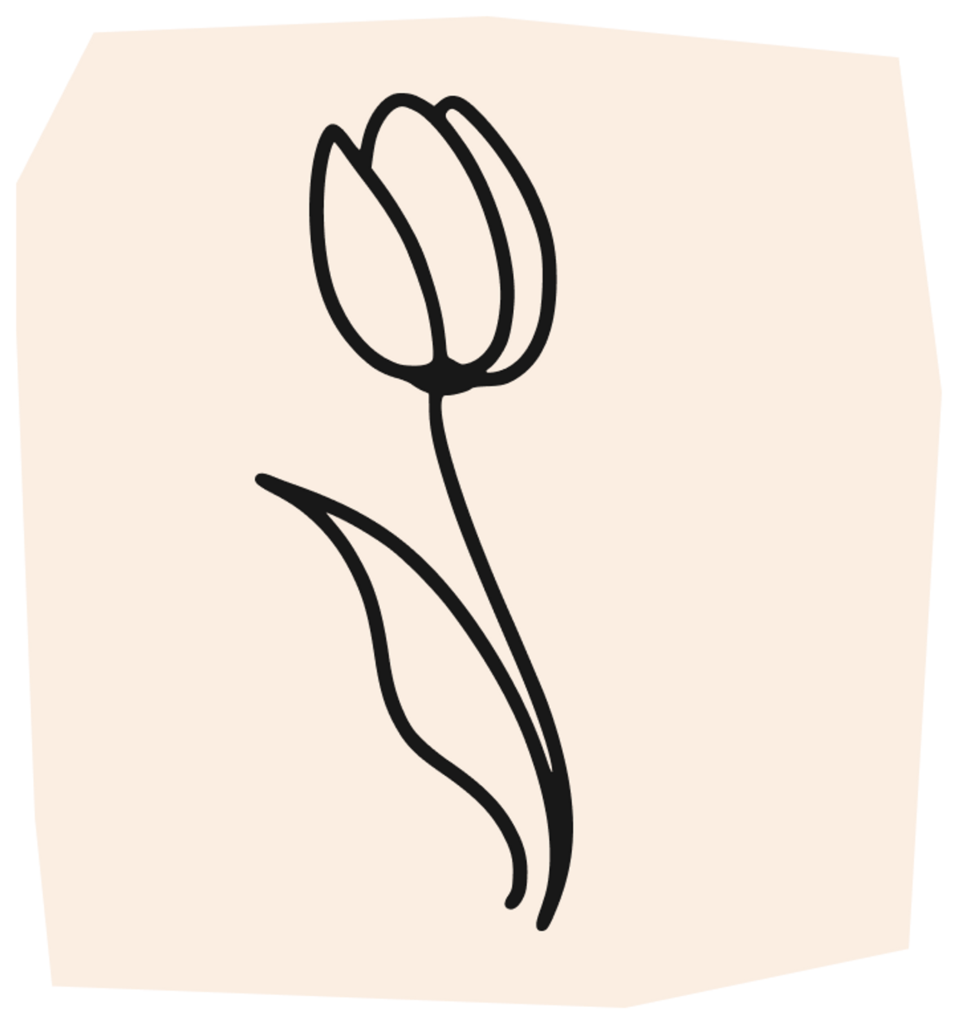 single line tulip tattoo design