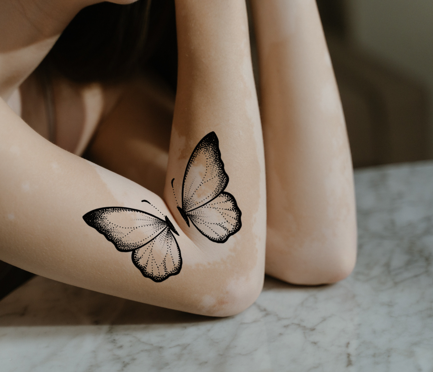 realistic butterfly wings tattoo