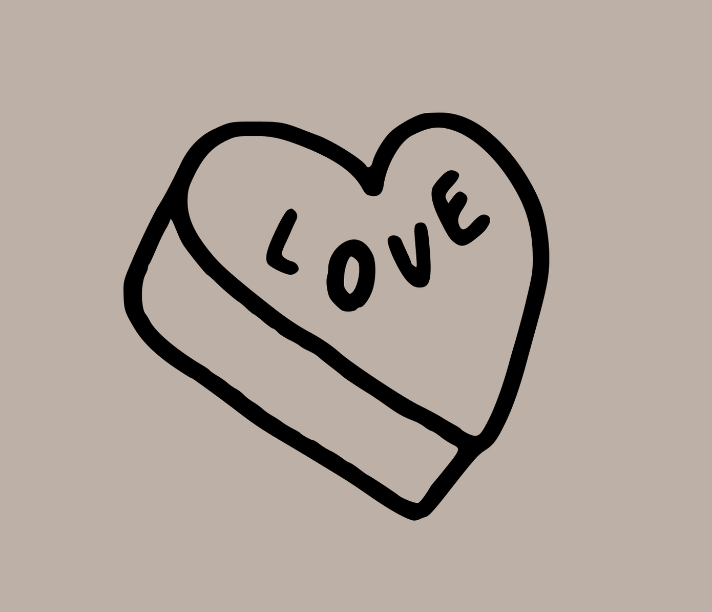 message candy heart tattoo design