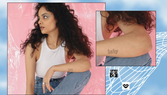 y2k tattoo baby font