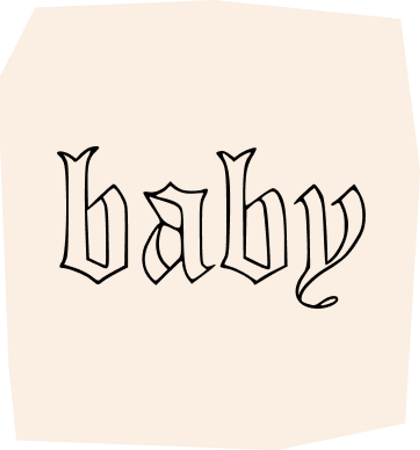 gothic baby tattoo design flash