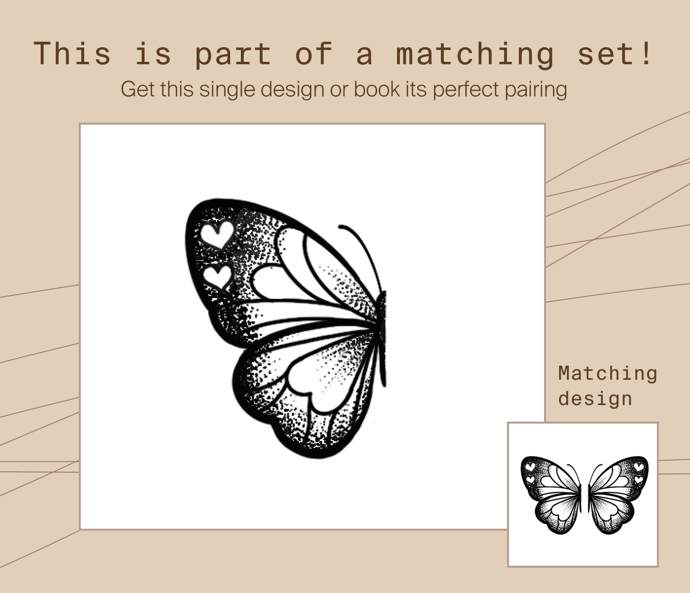 matching butterfly tattoo idea